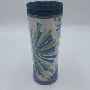 Starbucks 2010 Blue Green Star Burst Fireworks Travel Mug Tumbler Twist 16 fl oz